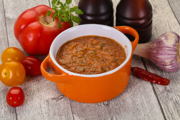 Famous Spanish gazpacho tomato soup