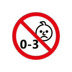 Nie stosować u dzieci poniżej 3 lat symbol przekreślone dziecko w k&oacute;łku ikona