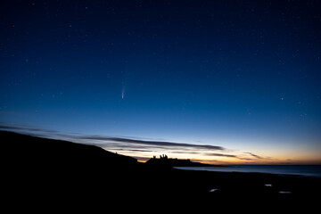 Neowise Comet. Dunstanburgh Castle, Northumberland.