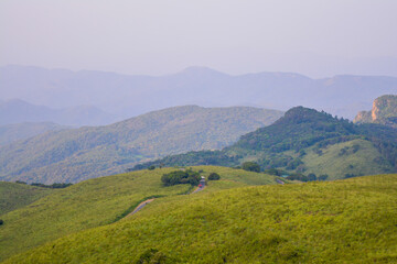 Curvy road in between the valleys
