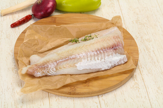 Pollack fillet raw ready for cooking