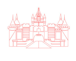 vector illustration of a castle in winter