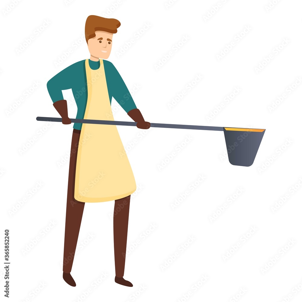 Poster blacksmith working icon. cartoon of blacksmith working vector icon for web design isolated on white 