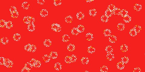 Light red, yellow vector template with circles.