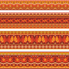 Abstract ethnic stripes. Ornamental borders set