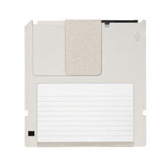 Magneto-optical drive disk or diskette isolated on white