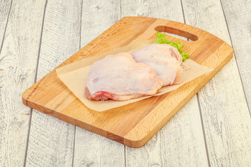 Raw chicken hip for cooking