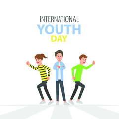 international youth day with energetic young people