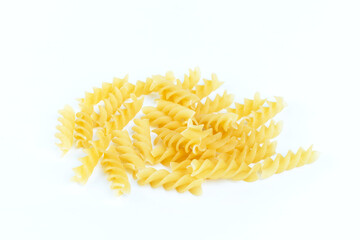 Fototapeta premium Raw pasta on a white background, Isolated.