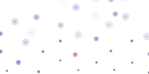 Light pink vector natural artwork with flowers.