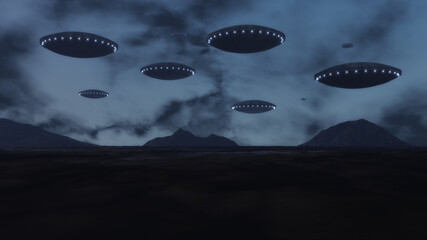 3d render. Unidentified flying object © Miguel Aguirre