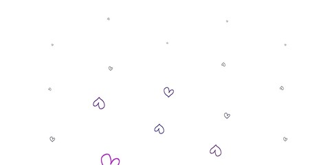 Light Purple vector background with Shining hearts.