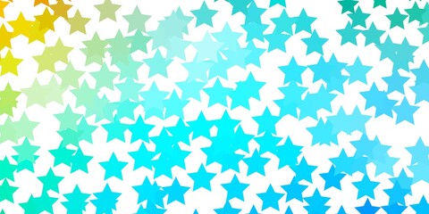 Light Blue, Yellow vector pattern with abstract stars. Colorful illustration in abstract style with gradient stars. Pattern for wrapping gifts.