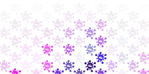 Light purple, pink vector template with flu signs.