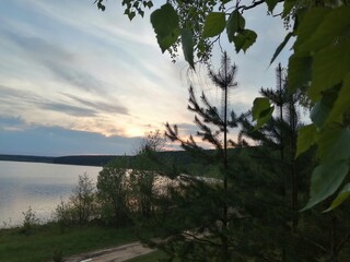 sunset over the river