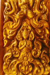 Buddha decoration on gate entrance of Wat Chantaransay or Candaransi Pagoda - Khmer pagoda 2020