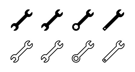 Set of wrench icons. Wrench vector icon. Spanner symbol