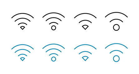 Set of WIFI Icons. signal vector icon. Wireless and wifi icon or sign for remote internet access