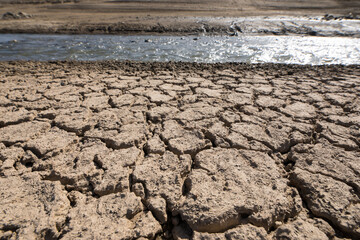 Cracked soil in field