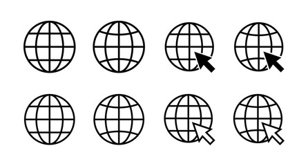 Set of Web icons. Website vector icon. Internet world vector