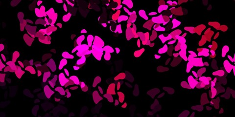 Dark pink vector texture with memphis shapes.