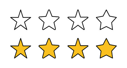 Set of Star Icons. Star vector icon. Rating symbol