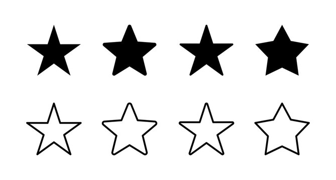 Set of Star Icons. Star vector icon. Rating symbol