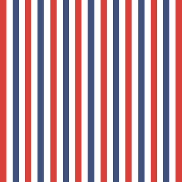 Striped blue, red and white background. Diagonal lines seamless pattern. Vector illustration EPS10.