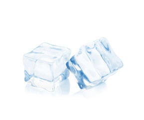 Obraz premium Ice cubes on white background