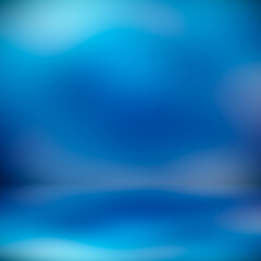 Blue room in 3D.Blur abstract Background