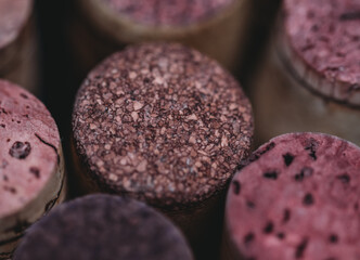 Close-up image of wine corks.
