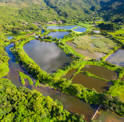 aerial view of river