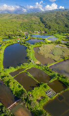 aerial view of lake