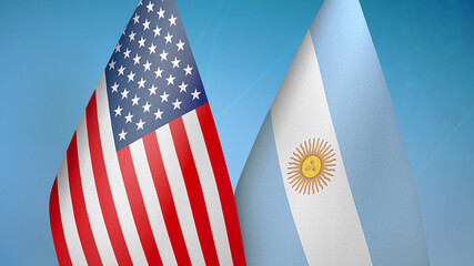United States and Argentina two flags