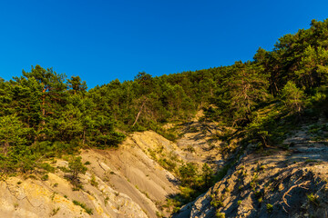 A picturesque landscape view of the French Alps mountains (Puget-Theniers, Alpes-Maritimes, France)