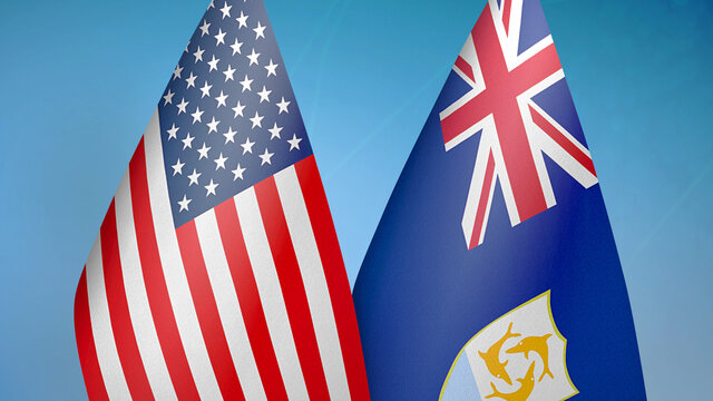 United States and Anguilla two flags