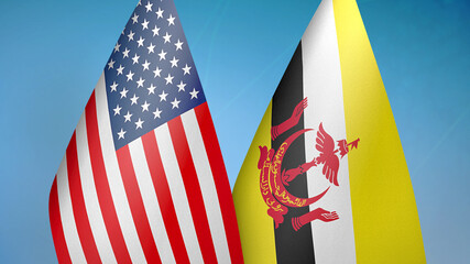United States and Brunei Darussalam two flags