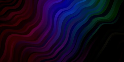 Obraz premium Dark Multicolor vector backdrop with curves. Gradient illustration in simple style with bows. Template for your UI design.