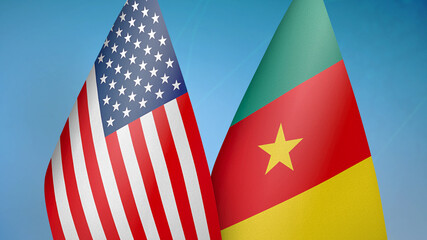 Fototapeta premium United States and Cameroon two flags