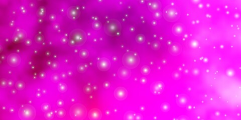 Light Pink vector template with neon stars. Colorful illustration with abstract gradient stars. Pattern for new year ad, booklets.