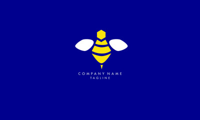 Vector logo bee. Honeycomb logo. bee honey power logos. Business icon for the company. Illustration template