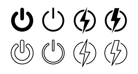 Set of Power icons. Power Switch Icon. Start power icon