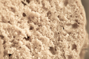 Close-up of cooked dough in soft focus