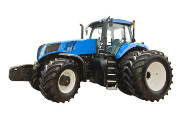 Powerful agricultural tractor, side view