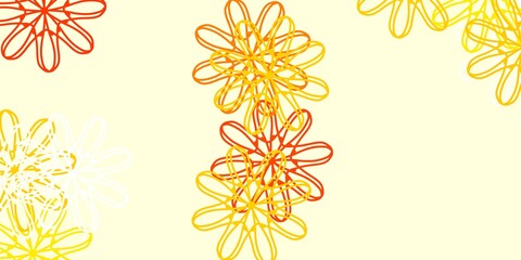 Light Red, Yellow vector natural artwork with flowers.