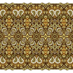 Abstract ethnic nature tile stripe seamless border