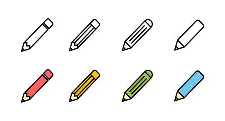 Set of Pencil icons. Pencil vector icon