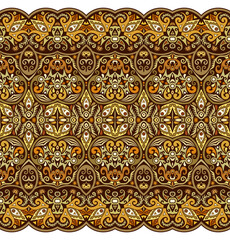 Abstract ethnic nature tile stripe seamless border