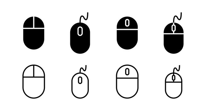 Set of Mouse Icons. Computer mouse vector icon