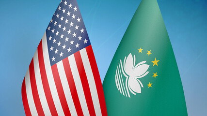 United States and Macau two flags